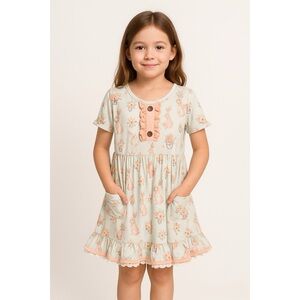 Orange Poppy Bunny Garden Dress